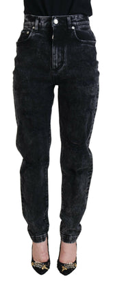 Dolce & Gabbana Black Washed Cotton High Waist Denim Jeans -   -  Dolce & Gabbana.